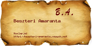 Beszteri Amaranta névjegykártya